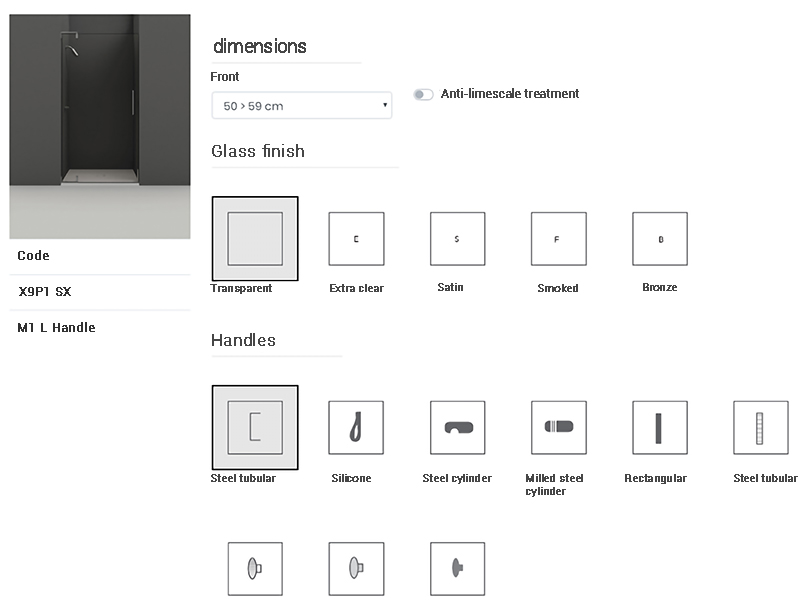 configuratore box doccia su misura